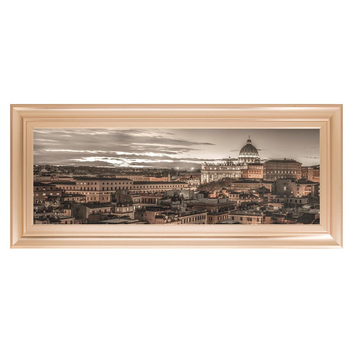 Classy Living Roman Twilight Wall Art 42"x18", Rose Gold Romance Frame