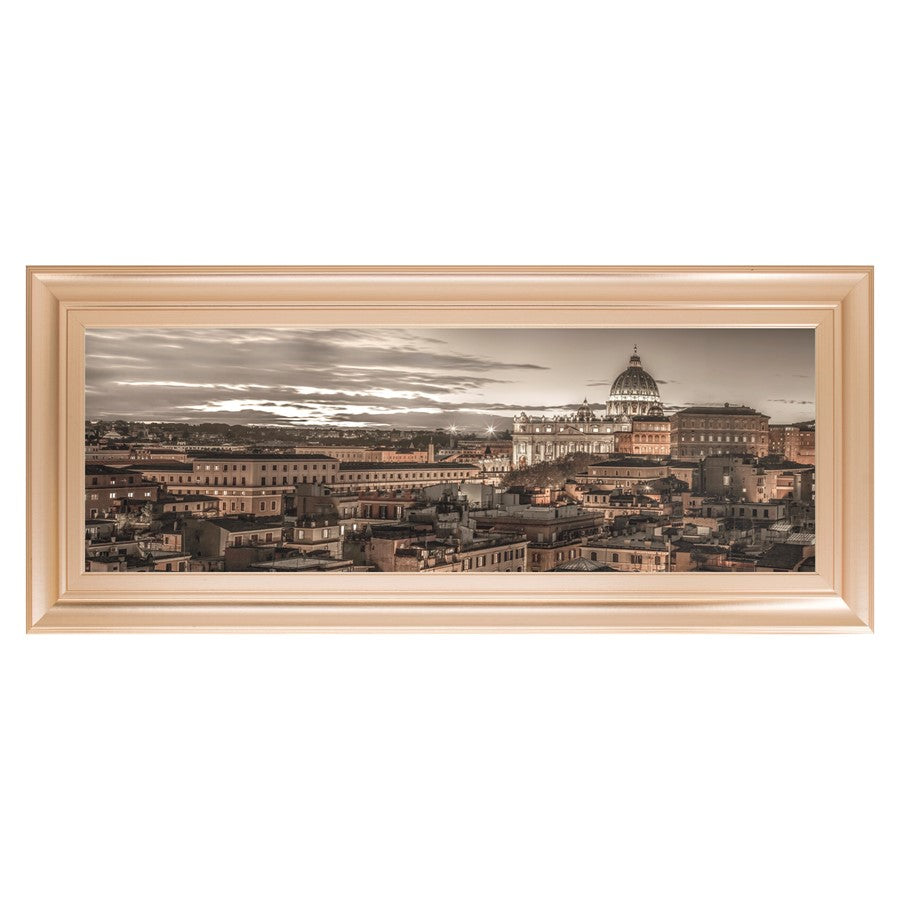 Classy Living Roman Twilight Wall Art 42"x18", Rose Gold Romance Frame