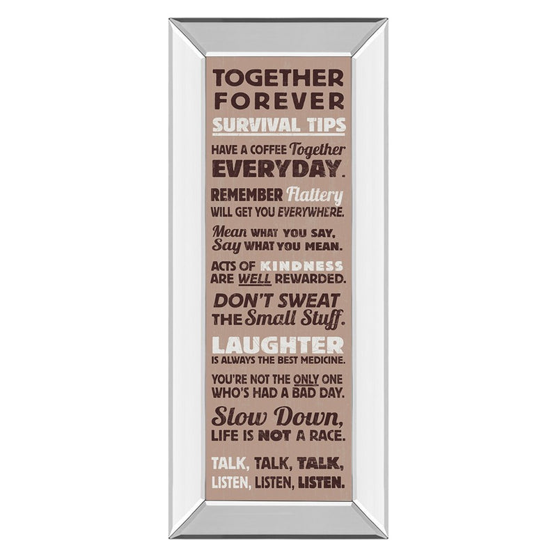 Classy Living Together Forever Wall Art 18"x42", Mirrored Frame