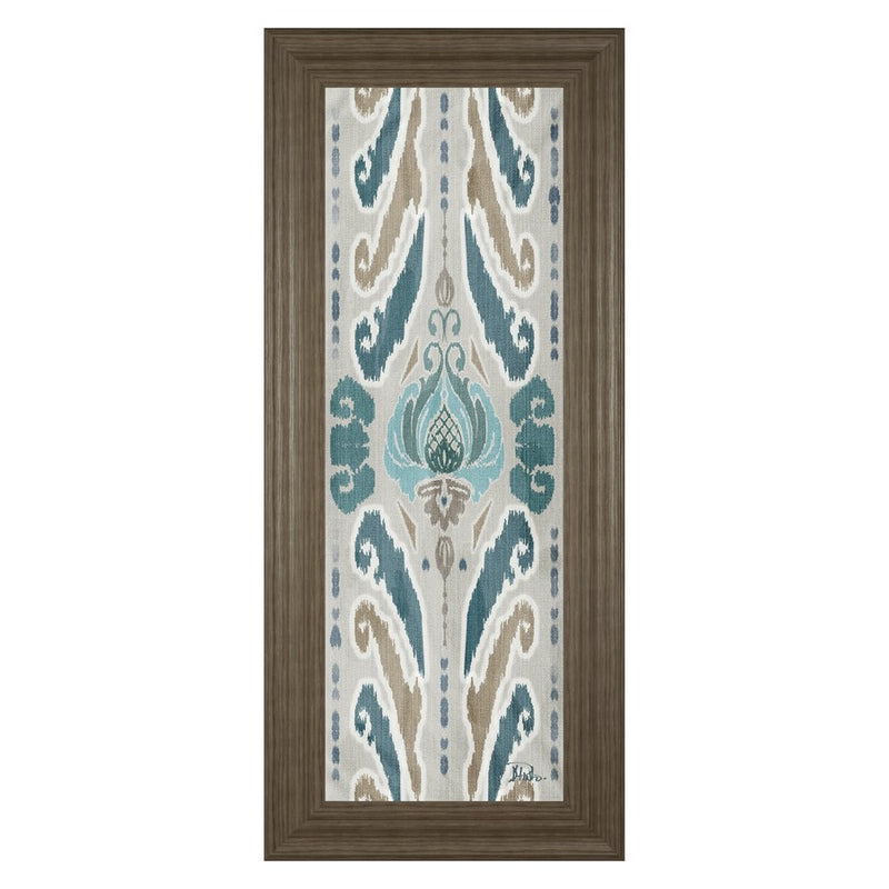 Classy Living Flourish Pattern Wall Art 18"x42", Tranquil Ash Frame