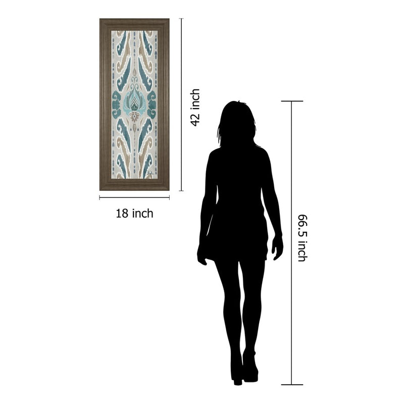 Classy Living Flourish Pattern Wall Art 18"x42", Tranquil Ash Frame