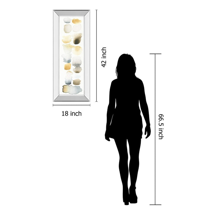Classy Living Serene Swatch Panel Wall Art 18"x42", Mirrored Frame