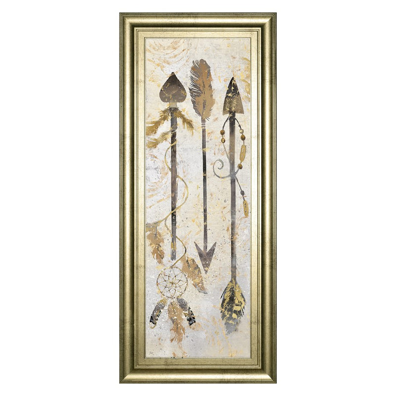 Classy Living Tribal Arrows Wall Art 18"x42", Crisp Chardonnay Frame