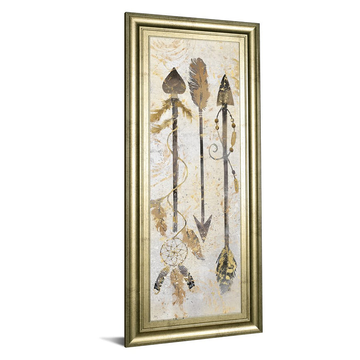 Classy Living Tribal Arrows Wall Art 18"x42", Crisp Chardonnay Frame