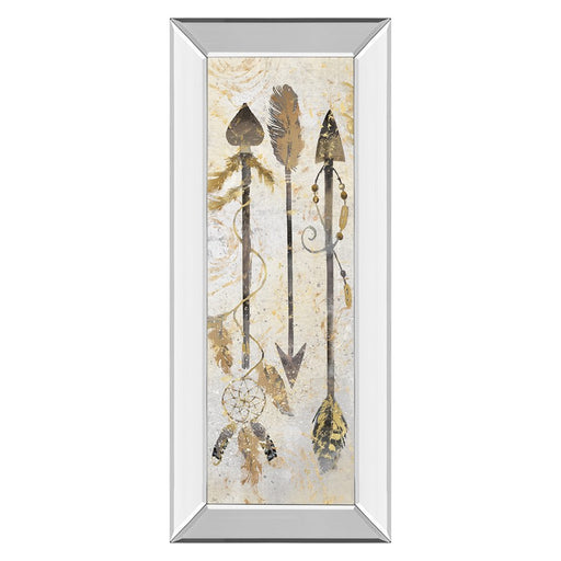 Classy Living Tribal Arrows Wall Art 18"x42", Mirrored Frame - 1672MF