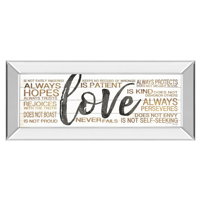 Classy Living Enduring Love Wall Art 42"x18", Mirrored Frame