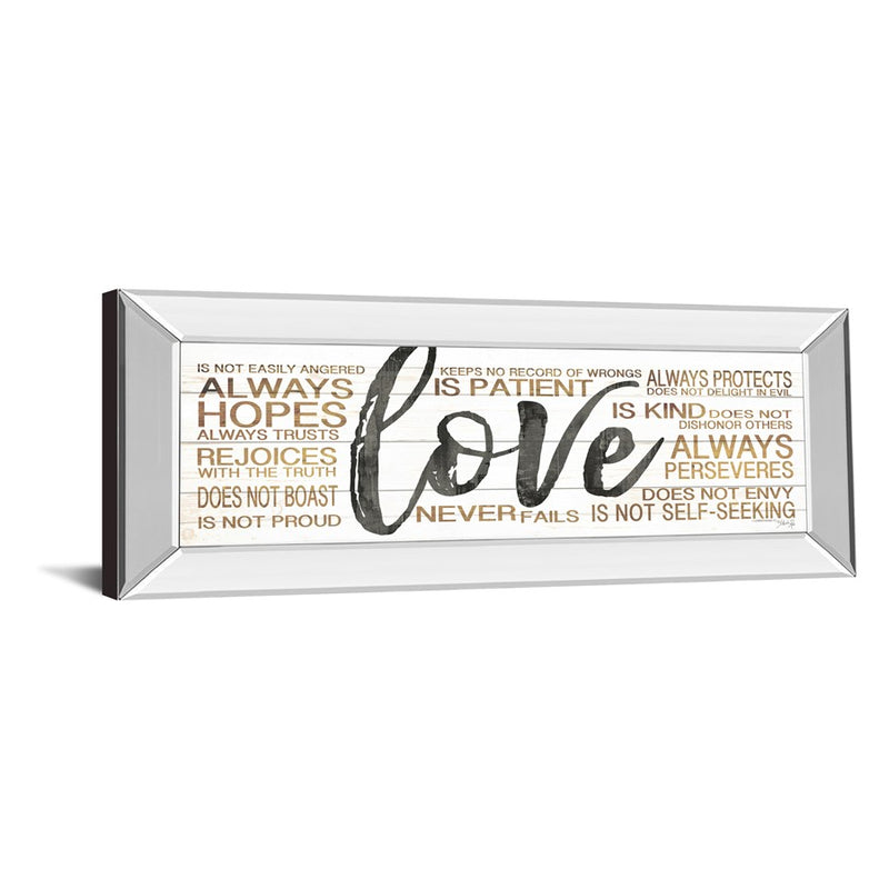Classy Living Enduring Love Wall Art 42"x18", Mirrored Frame