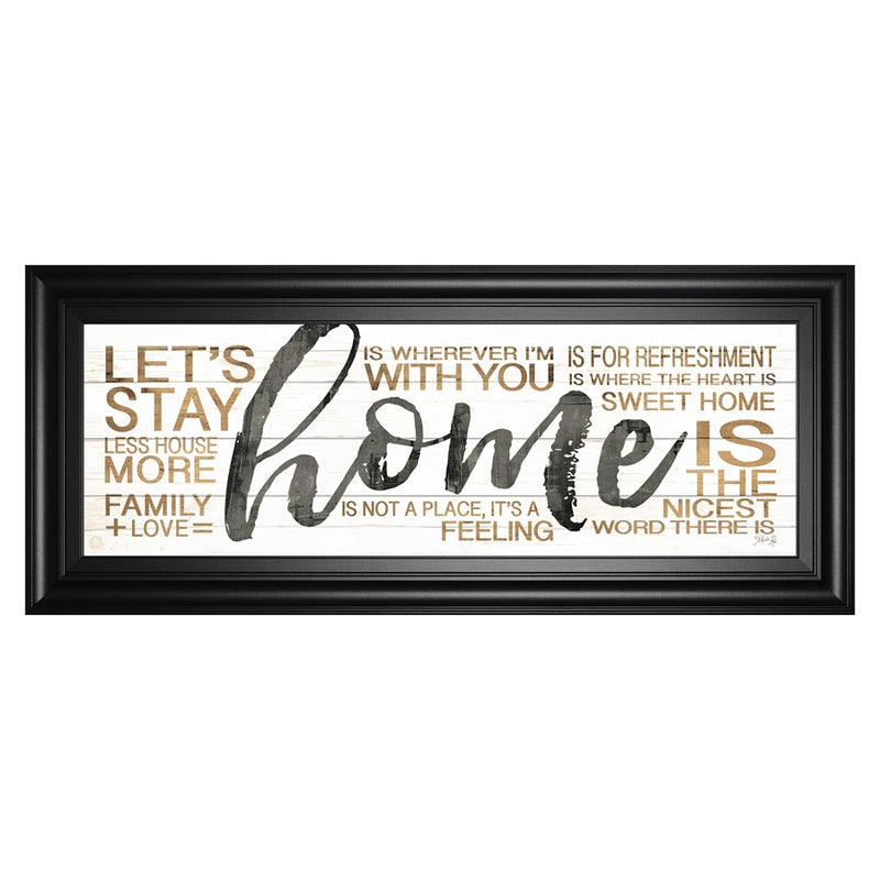 Classy Living Stay Home Wall Art 42"x18", Midnight Aura Frame