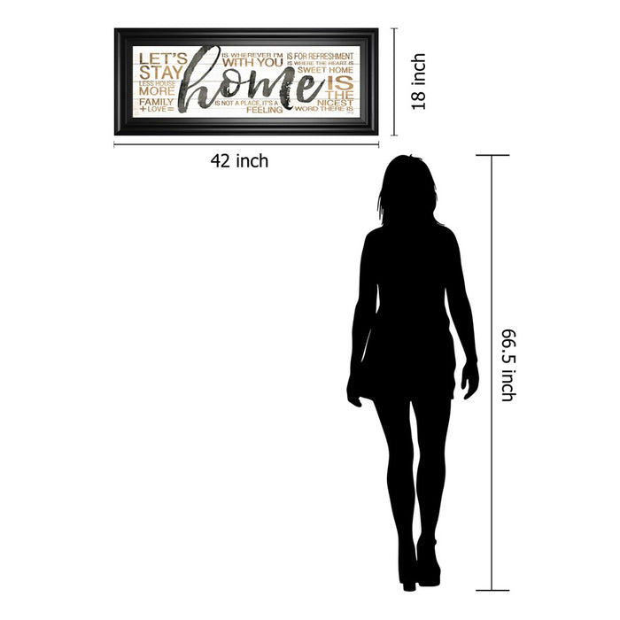 Classy Living Stay Home Wall Art 42"x18", Midnight Aura Frame