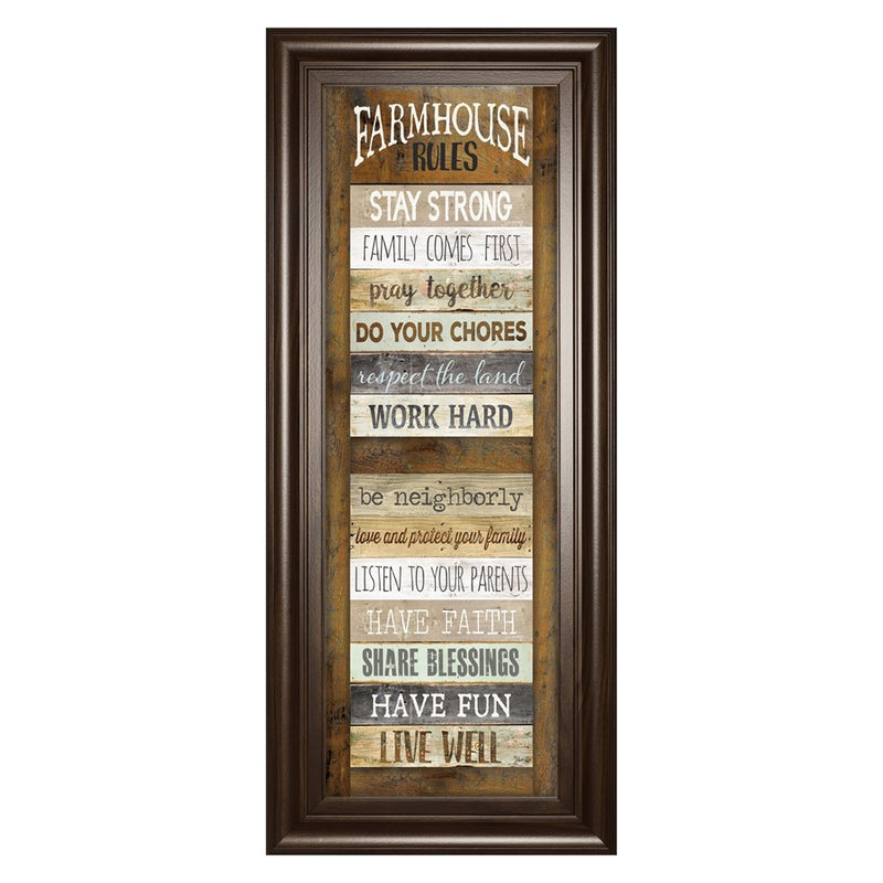 Classy Living Farmhouse Wisdom Wall Art 18"x42", Cinnamon Mocha Frame