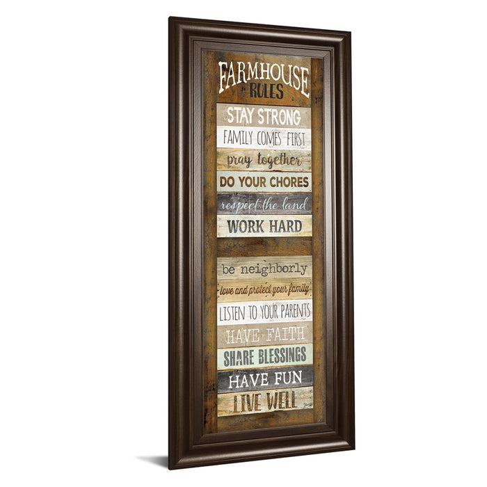 Classy Living Farmhouse Wisdom Wall Art 18"x42", Cinnamon Mocha Frame