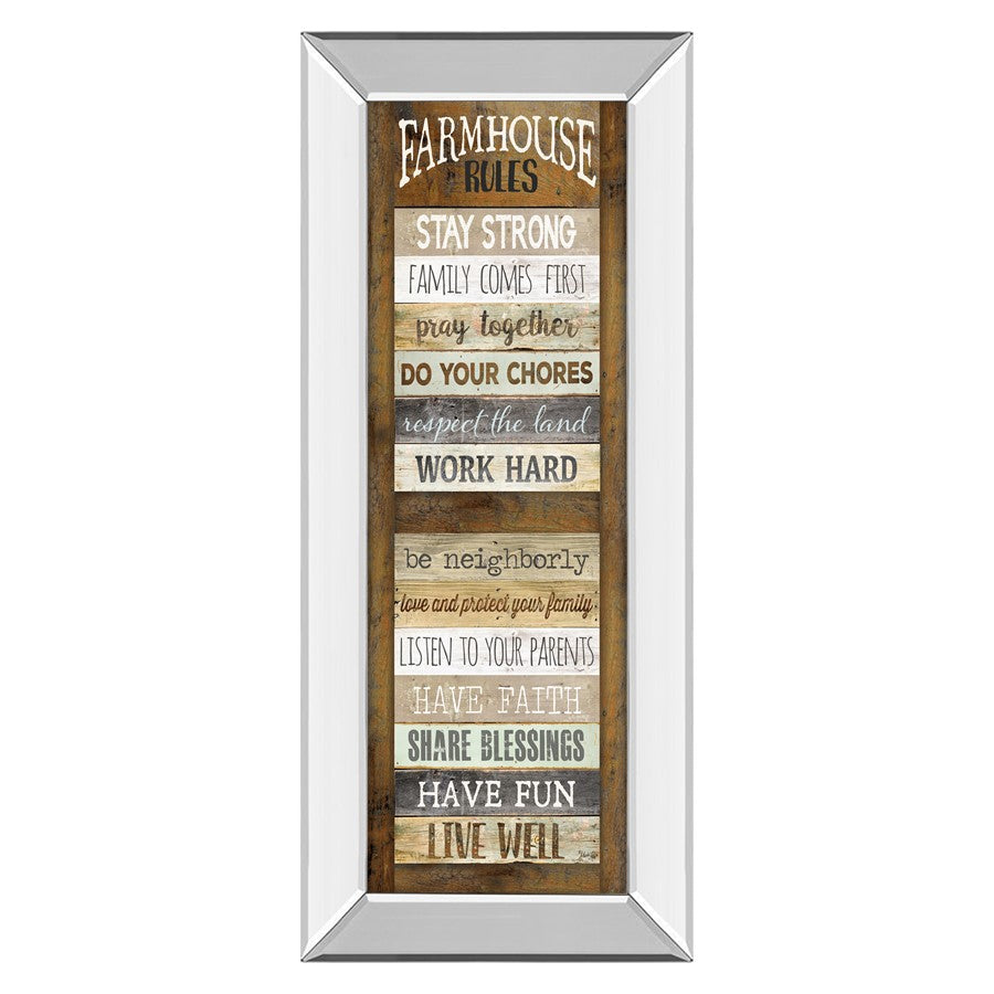 Classy Living Farmhouse Wisdom Wall Art 18"x42", Mirrored Frame