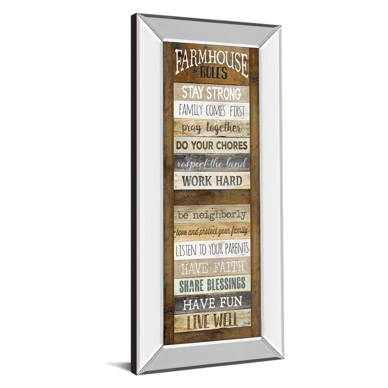 Classy Living Farmhouse Wisdom Wall Art 18"x42", Mirrored Frame