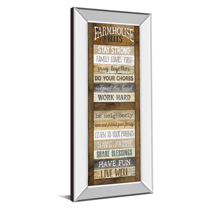 Classy Living Farmhouse Wisdom Wall Art 18"x42", Mirrored Frame