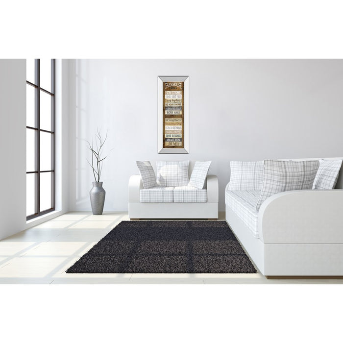 Classy Living Farmhouse Wisdom Wall Art 18"x42", Mirrored Frame
