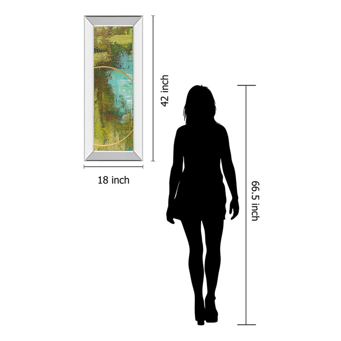 Classy Living Aller Chartreuse Wall Art 18"x42", Mirrored Frame