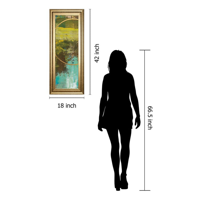 Classy Living Chartreuse Harmony Wall Art 18"x42", GiIded Radiance Frame