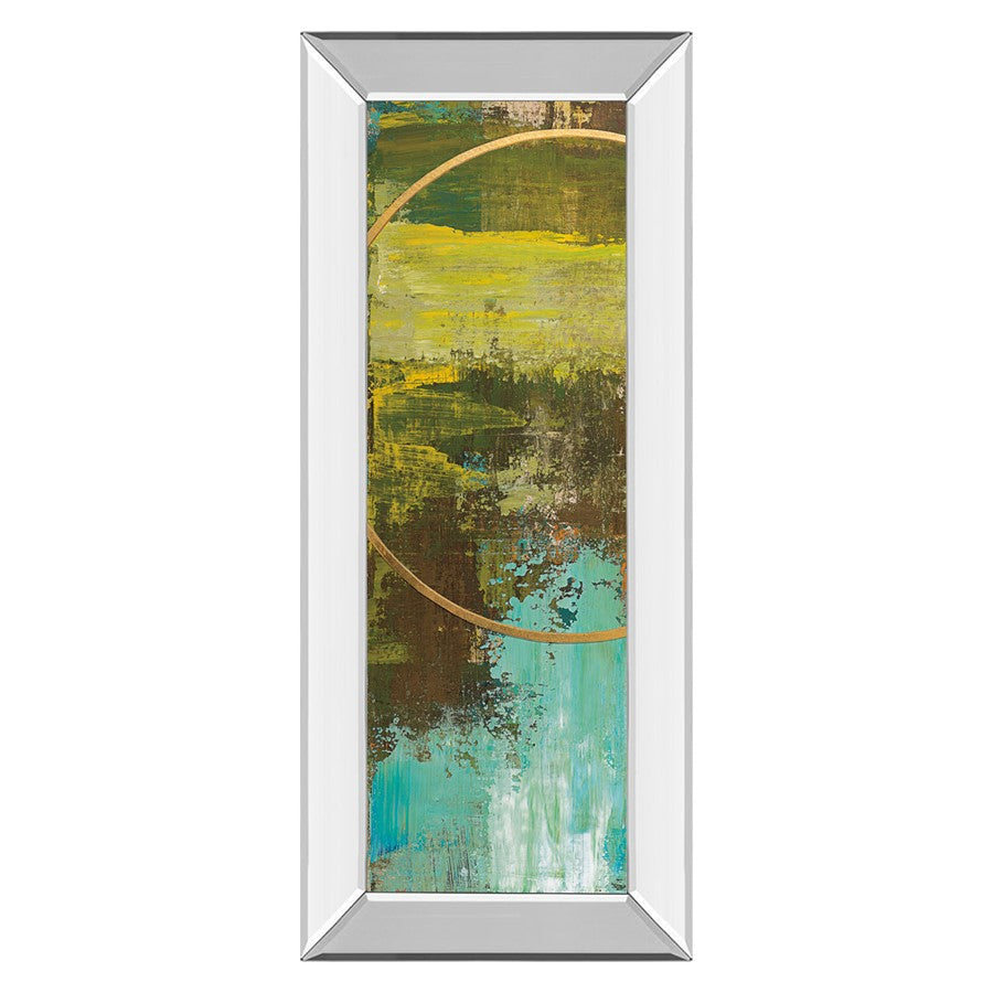 Classy Living Chartreuse Harmony Wall Art 18"x42", Mirrored Frame