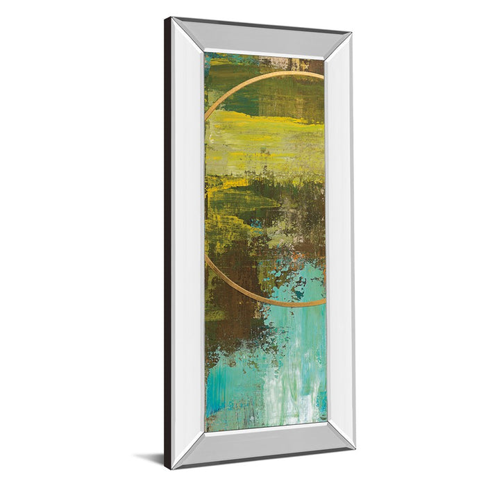 Classy Living Chartreuse Harmony Wall Art 18"x42", Mirrored Frame