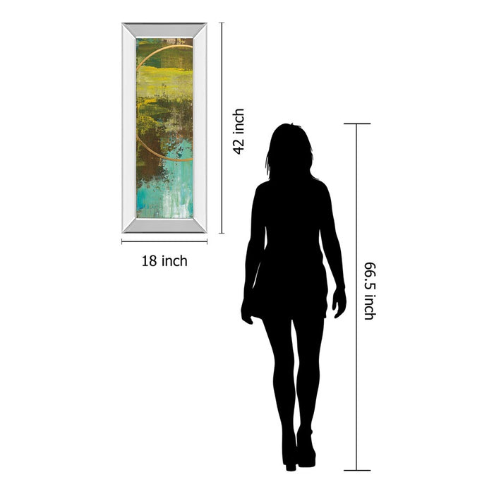 Classy Living Chartreuse Harmony Wall Art 18"x42", Mirrored Frame