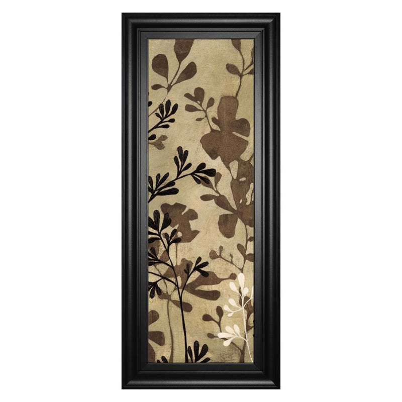 Classy Living Espresso Leaves Wall Art 18"x42", Black Frame