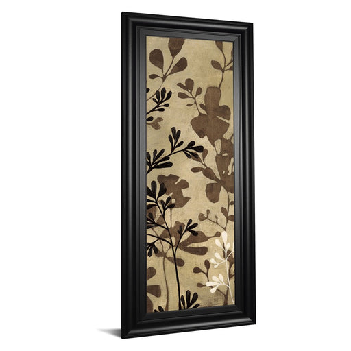Classy Living Espresso Leaves Wall Art 18"x42", Black Frame