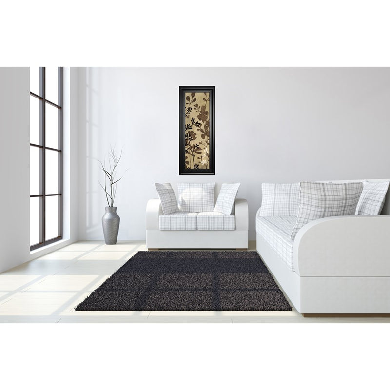 Classy Living Espresso Leaves Wall Art 18"x42", Black Frame