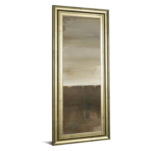 Classy Living Sand Veil Horizon Wall Art 18"x42", Crisp Chardonnay Frame