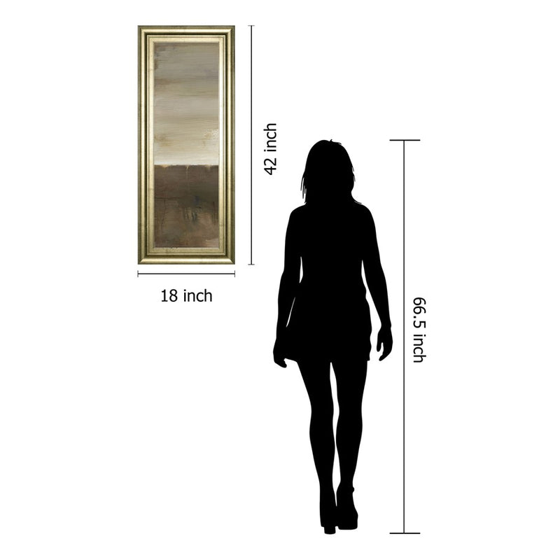 Classy Living Sand Veil Horizon Wall Art 18"x42", Crisp Chardonnay Frame