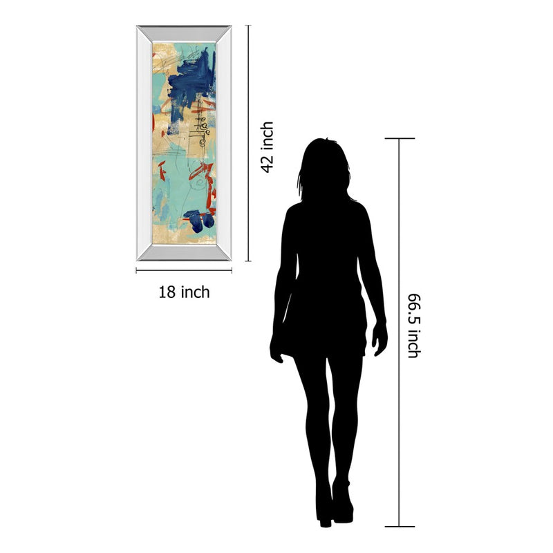 Classy Living Abstract Fusion Wall Art 18"x42", Mirrored Frame