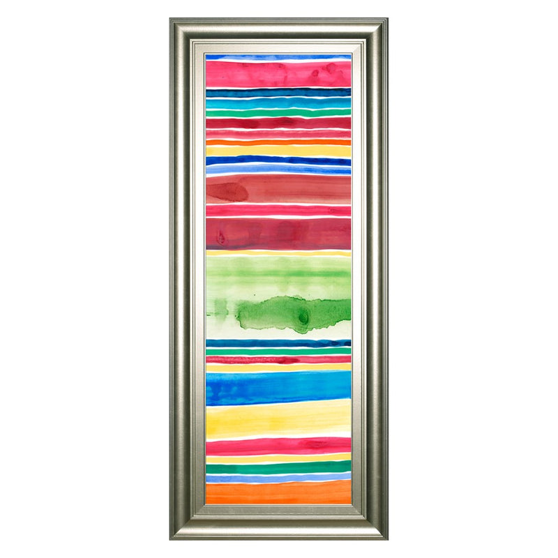 Classy Living Vibrant Stripes Wall Art 18"x42", Silver Frame