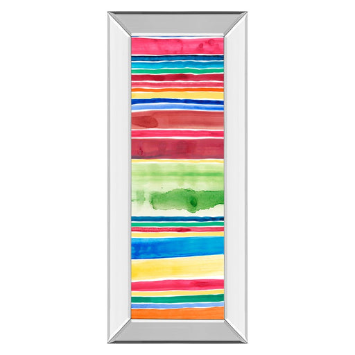Classy Living Vibrant Stripes Wall Art 18"x42", Mirrored Frame - 1725MF