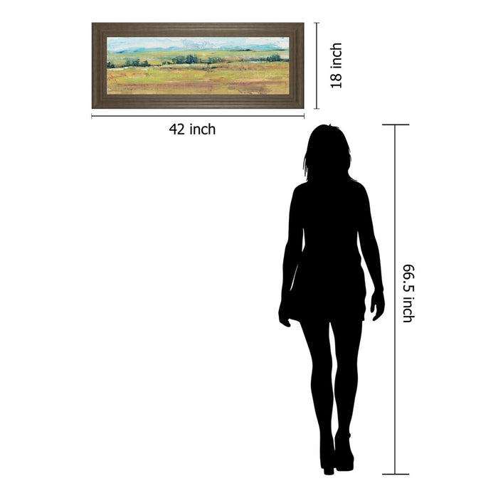 Classy Living Distant Treeline Wall Art 42"x18", Tranquil Ash Frame