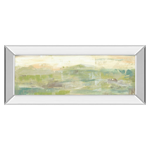 Classy Living Green Horizon Wall Art 42"x18", Mirrored Frame