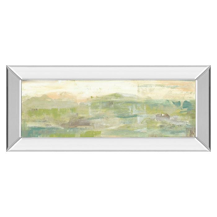 Classy Living Green Horizon Wall Art 42"x18", Mirrored Frame