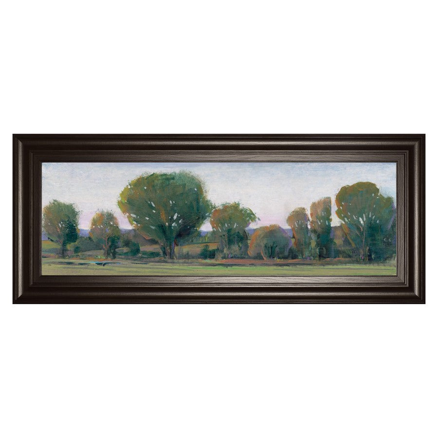 Classy Living Treeline Panorama Wall Art 42"x18", Dark Chocolate Frame