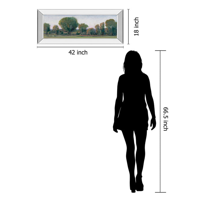Classy Living Treeline Panorama Wall Art 42"x18", Mirrored Frame