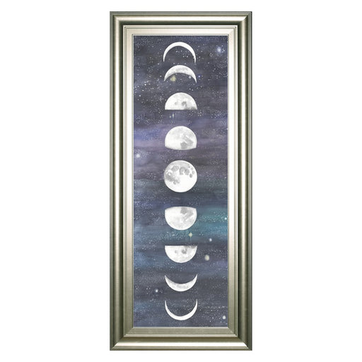 Classy Living Moon Phases Chart Wall Art 18"x42", Silver Serenity Frame