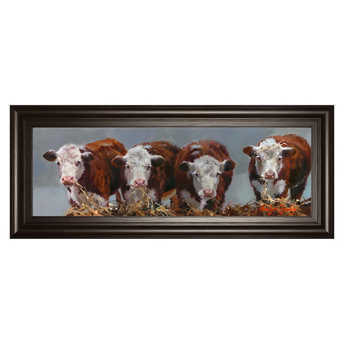Classy Living Farm Friends Wall Art 42"x18", Dark Chocolate Frame