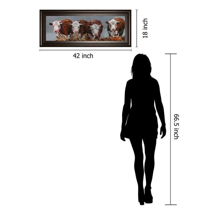 Classy Living Farm Friends Wall Art 42"x18", Dark Chocolate Frame