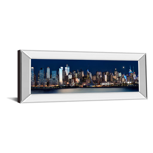 Classy Living City Lights Panorama Wall Art 42"x18", Mirrored Frame - 1750MF