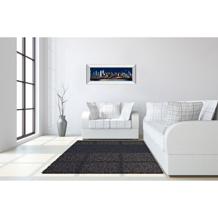 Classy Living City Lights Panorama Wall Art 42"x18", Mirrored Frame