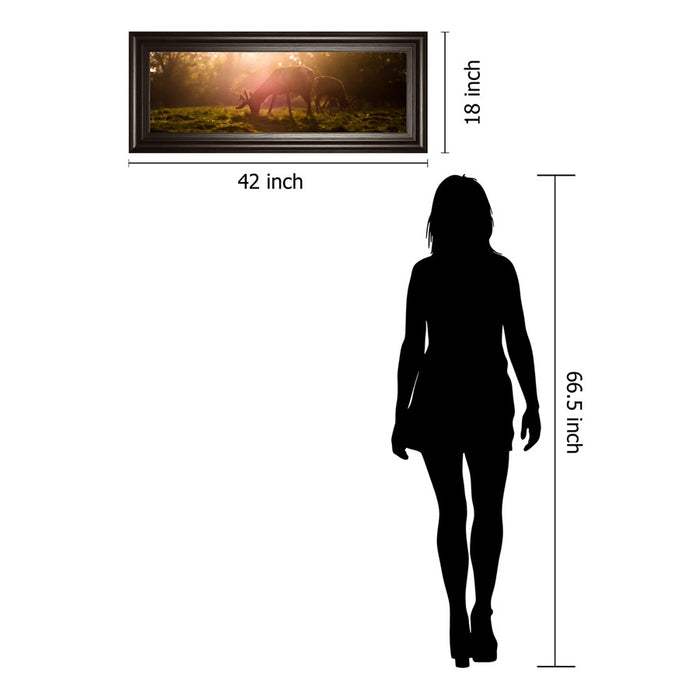 Classy Living Golden Grazing Wall Art 42"x18", Dark Chocolate Frame
