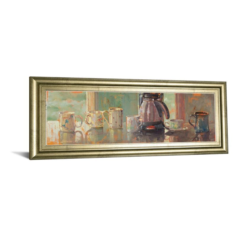 Classy Living Morning Brew Wall Art 42"x18", Crisp Chardonnay Frame