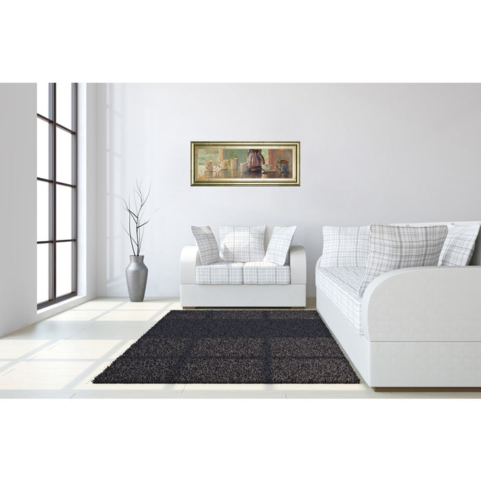 Classy Living Morning Brew Wall Art 42"x18", Crisp Chardonnay Frame