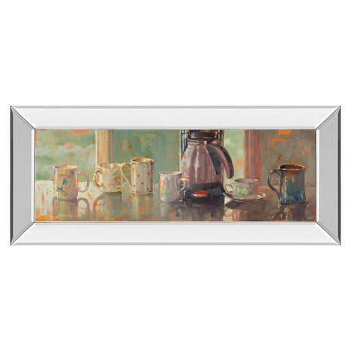 Classy Living Morning Brew Wall Art 42"x18", Mirrored Frame - 1758MF