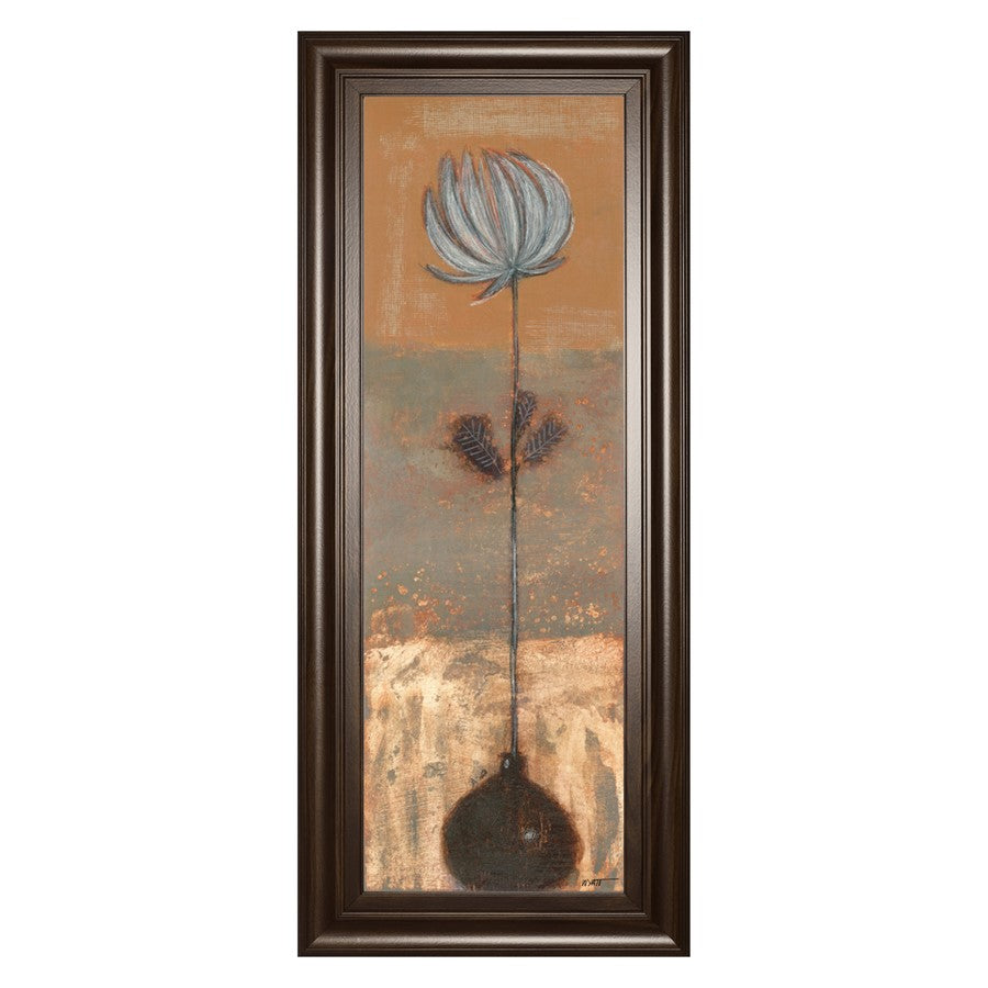 Classy Living Delicate Bloom Wall Art 18"x42", Cinnamon Mocha Frame