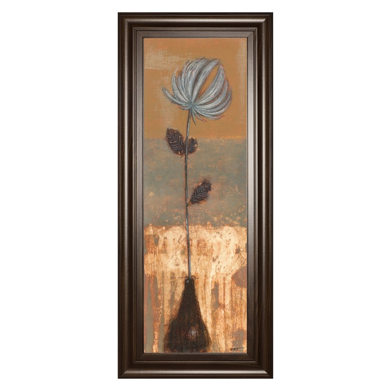 Classy Living Solitary Bloom Wall Art 18"x42", Cinnamon Mocha Frame