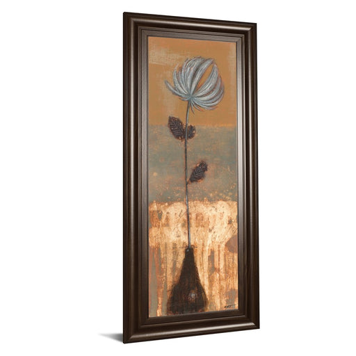Classy Living Solitary Bloom Wall Art 18"x42", Cinnamon Mocha Frame