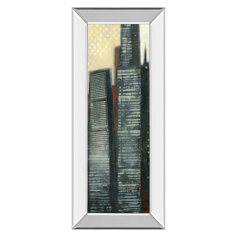 Classy Living City Silhouettes Wall Art 18"x42", Mirrored Frame